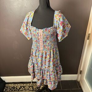 NWT Allison + Kelly Los Angeles floral mini dress size L